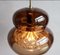 Vintage Pendant Light in Brown and Bubble Glass by Carl Fagerlund for Orrefors, Set of 2 8