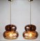 Vintage Pendant Light in Brown and Bubble Glass by Carl Fagerlund for Orrefors, Set of 2 11