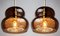 Vintage Pendant Light in Brown and Bubble Glass by Carl Fagerlund for Orrefors, Set of 2 3