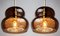 Vintage Pendant Light in Brown and Bubble Glass by Carl Fagerlund for Orrefors, Set of 2, Image 3