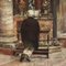 Vittore Zanetti Zilla, Interno di chiesa, XIX secolo, Olio su tela, Incorniciato, Immagine 3
