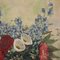 Composizione floreale in vaso di vetro, Italia, XX secolo, olio su tela, con cornice, Immagine 3