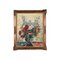 Composizione floreale in vaso di vetro, Italia, XX secolo, olio su tela, con cornice, Immagine 1