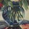 Composizione floreale in vaso di vetro, Italia, XX secolo, olio su tela, con cornice, Immagine 6