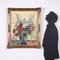 Composizione floreale in vaso di vetro, Italia, XX secolo, olio su tela, con cornice, Immagine 2