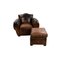 Vintage Club Armchair and Leather Pouf 3