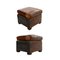 Vintage Club Armchair and Leather Pouf, Image 4
