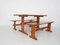 Scandinavian Modern Pinewood Bench and Dining Table, 1970s, Set of 2, Image 4