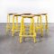 French Industrial Yellow High Stools, 1970s, Set of 6 4