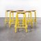 French Industrial Yellow High Stools, 1970s, Set of 6, Image 4