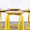 French Industrial Yellow High Stools, 1970s, Set of 6 2