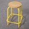 French Industrial Yellow High Stools, 1970s, Set of 4 7