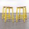 French Industrial Yellow High Stools, 1970s, Set of 4 3