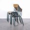 Vintage French Mullca Stacking School Chairs, 1950s, Set of 6, Image 3