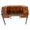 Antiker freistehender edwardianischer Carlton House Schreibtisch aus Mahagoni und Seidenholz mit Intarsien 1