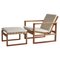 Oak & Teakwood 246 Lounge Chair by Børge Mogensen for Fredericia, 1957, Set of 2 1