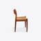 Teak and Paper Cord Dining Chairs by Niels Moller, 1960s, Set of 6 4