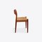 Teak and Paper Cord Dining Chairs by Niels Moller, 1960s, Set of 6, Image 4