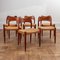 Teak and Paper Cord Dining Chairs by Niels Moller, 1960s, Set of 6 6