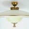 Italienische Mid-Century Einbaulampe aus Messing & Opalglas, 1950er 14