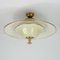 Italienische Mid-Century Einbaulampe aus Messing & Opalglas, 1950er 2