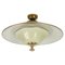Italienische Mid-Century Einbaulampe aus Messing & Opalglas, 1950er 1