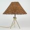 Mid-Century Rattan and Brass Table Lamp, Germany, 1950s 2