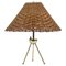 Mid-Century Rattan and Brass Table Lamp, Germany, 1950s 1