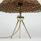 Mid-Century Rattan and Brass Table Lamp, Germany, 1950s 10