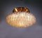 Large Flush Mount Chandelier in Brass & Murano Glass from Doria, Germany, 1960s 4