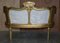 Antique Napoleon III Gold Giltwood Bergere Sofa Settee, 1870s 12