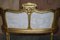 Antique Napoleon III Gold Giltwood Bergere Sofa Settee, 1870s 13