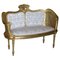 Antique Napoleon III Gold Giltwood Bergere Sofa Settee, 1870s, Image 1