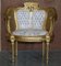 Antike Napoleon III Bergere Sessel aus vergoldetem Holz, 1870er, 2er Set 15