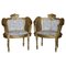 Antique Napoleon III Gold Giltwood Bergere Armchairs, 1870s, Set of 2, Image 1