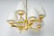 Sputnik Chandelier with Opal Glasses from Kaiser, Germany, 1970s 4
