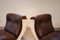 Lounge Chair in Brown Leather with Fibreglass Shell from Airborne, 1960s 5