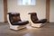 Lounge Chair in Brown Leather with Fibreglass Shell from Airborne, 1960s, Image 3