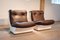 Lounge Chair in Brown Leather with Fibreglass Shell from Airborne, 1960s 4