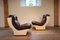 Lounge Chair in Brown Leather with Fibreglass Shell from Airborne, 1960s 10