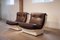 Lounge Chair in Brown Leather with Fibreglass Shell from Airborne, 1960s 13