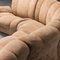 Vier-Sitzer Sofa in Braun mit Braunem Stoff, 1970er, 4er Set 4