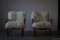 Modern Lounge Chairs in Lambswool and Oak, 1950s, Set of 2 6