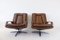 Chaises en Cuir Marron par Carl Straub, 1960s, Set de 2 1