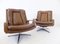 Brown Leather Chairs by Carl Straub, 1960s, Set of 2 9