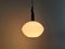 Teak and Opaline Glass Pendant Lamp by Uno and Östen Kristiansson for Luxus, Sweden, 1950s 6