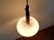 Teak and Opaline Glass Pendant Lamp by Uno and Östen Kristiansson for Luxus, Sweden, 1950s 5