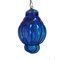 Venetian Cobalt Blue Murano Bubble Glass Caged Lantern 1