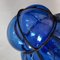 Venetian Cobalt Blue Murano Bubble Glass Caged Lantern 3