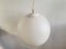 Large Opaline Glass Globe Pendant Lamp, 1960s 2